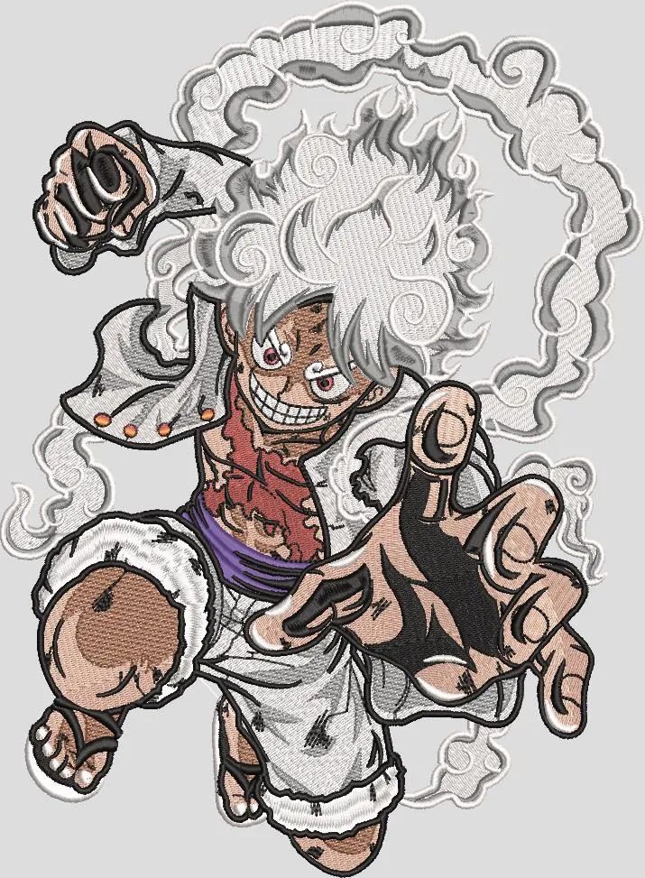  Luffy Gear Fifth Jump Embroidery Style  embroidery pattern preview