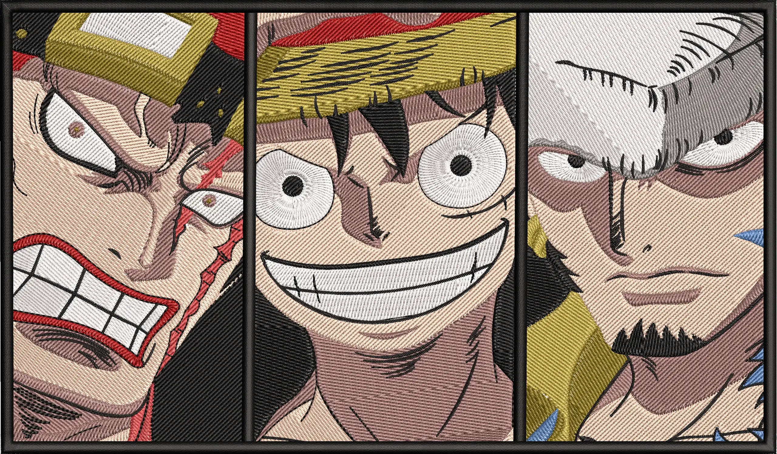  Luffy Kid Law Embroidered Trio  embroidery pattern preview
