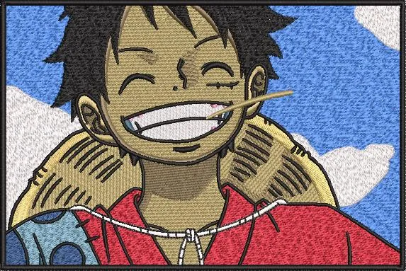  Luffy Smiling with Straw Hat  embroidery pattern preview