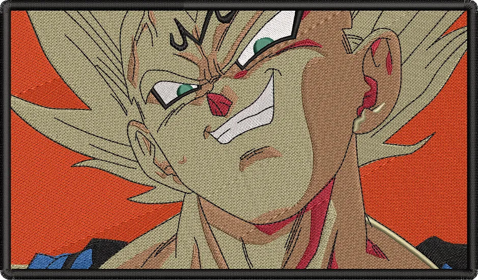  Majin Vegeta Close Up Embroidered Patch Style  embroidery pattern preview