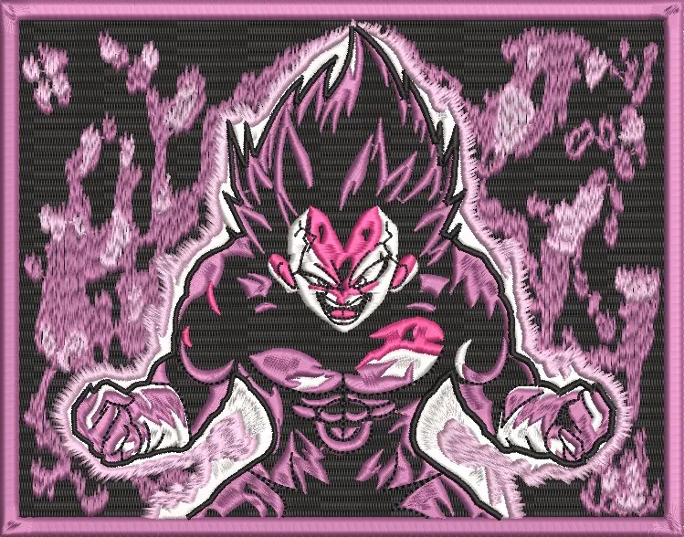  Majin Vegeta Pink Energy Embroidered Patch Style  embroidery pattern preview