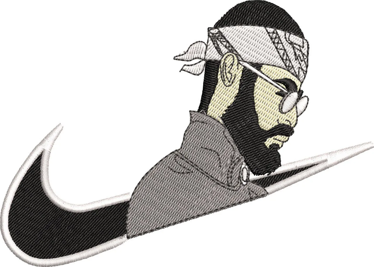  Man with Bandana in Nike Swoosh  embroidery pattern preview