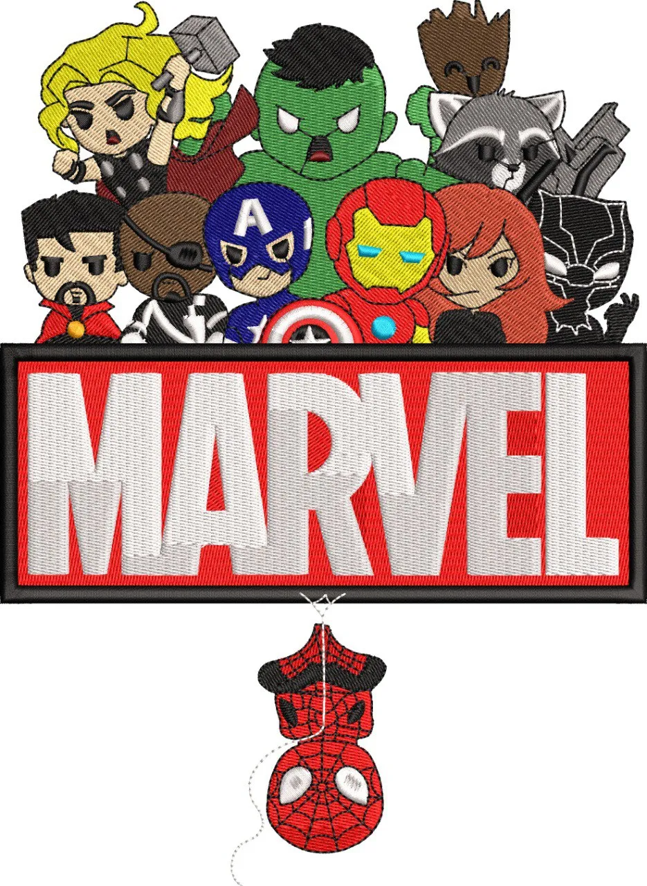  Marvel Chibi Avengers Embroidery Patch  embroidery pattern preview