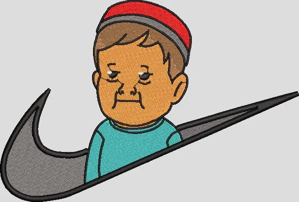  Meme Child Inside Nike Swoosh  embroidery pattern preview
