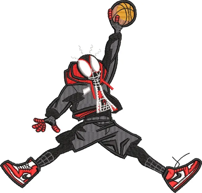  Miles Morales Spider Man Jumpman Parody  embroidery pattern preview
