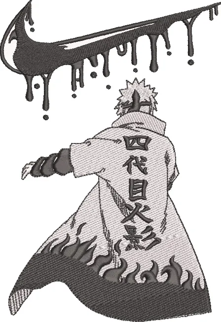  Minato Namikaze with Dripping Nike Logo  embroidery pattern preview