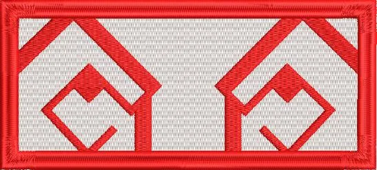  Minimalist House Emblem with Twin Geometric Designs  embroidery pattern preview