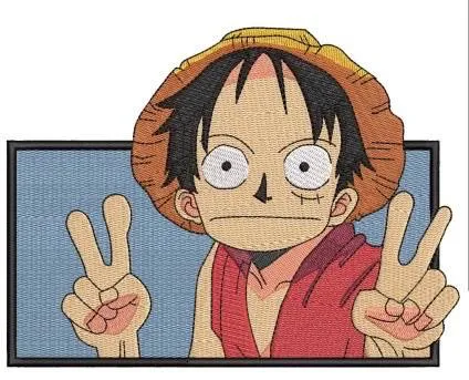  Monkey D Luffy Peace Sign Patch  embroidery pattern preview