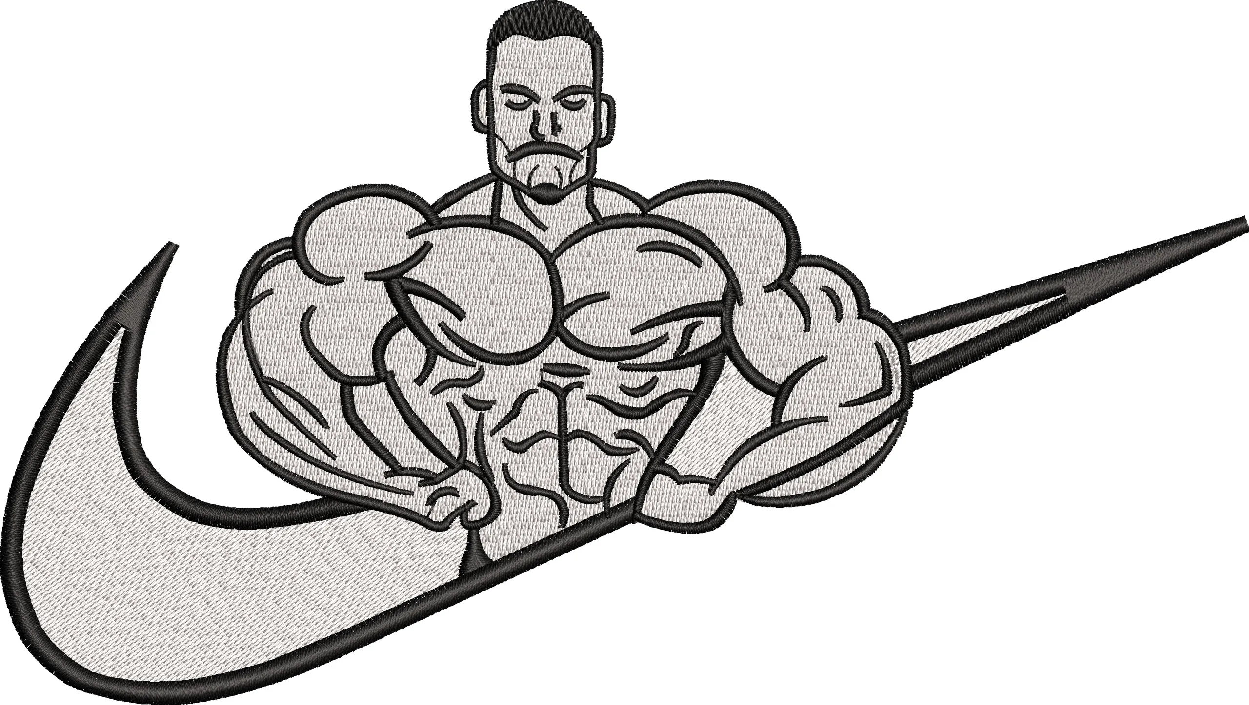  Muscular Man with Nike Swoosh  embroidery pattern preview
