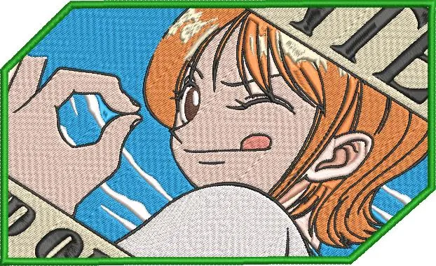  Nami Winking Wanted Poster Patch Style  embroidery pattern preview