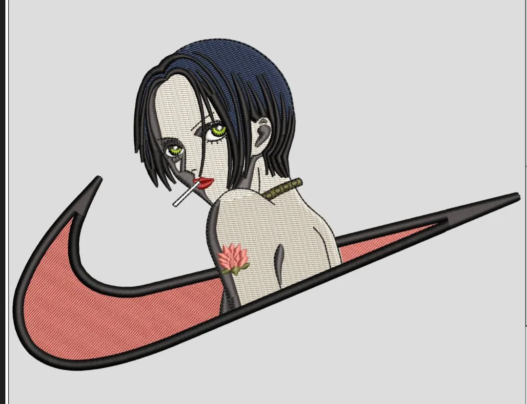  Nana Osaki Smoking Inside Nike Logo  embroidery pattern preview