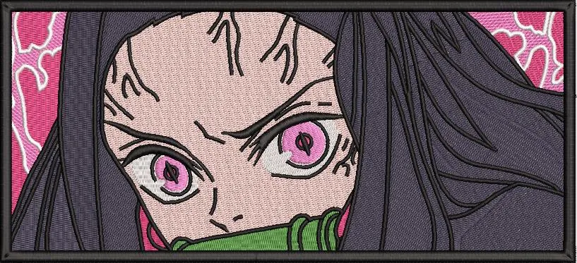  Nezuko Kamado Close Up Demon Form  embroidery pattern preview