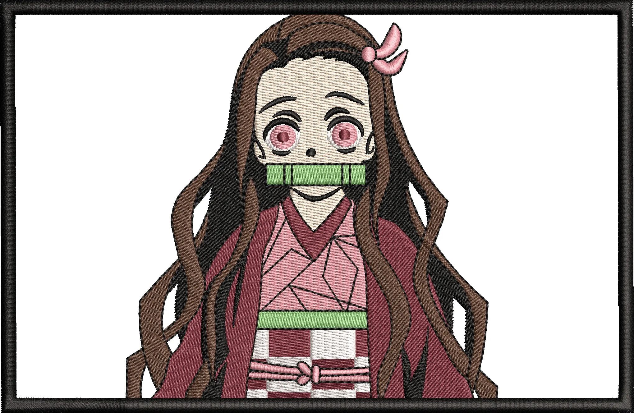  Nezuko Kamado Embroidered Patch  embroidery pattern preview