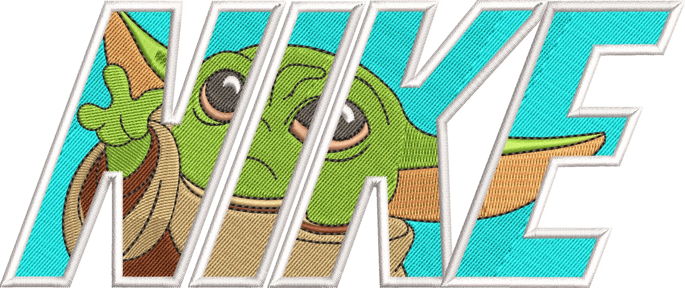  Nike Logo with Baby Yoda Star Wars  embroidery pattern preview