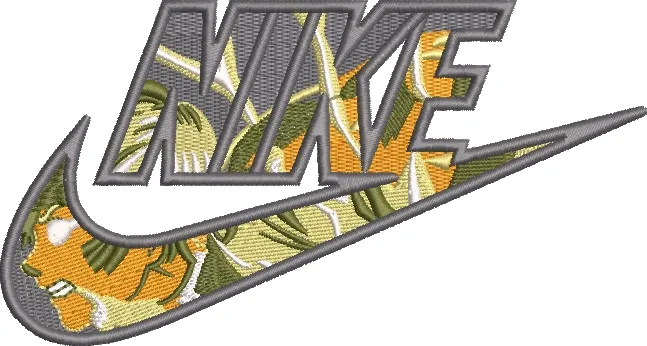  Nike Logo with Floral Embroidery  embroidery pattern preview