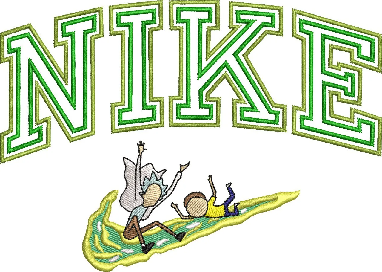  Nike Logo with Rick and Morty Embroidery  embroidery pattern preview