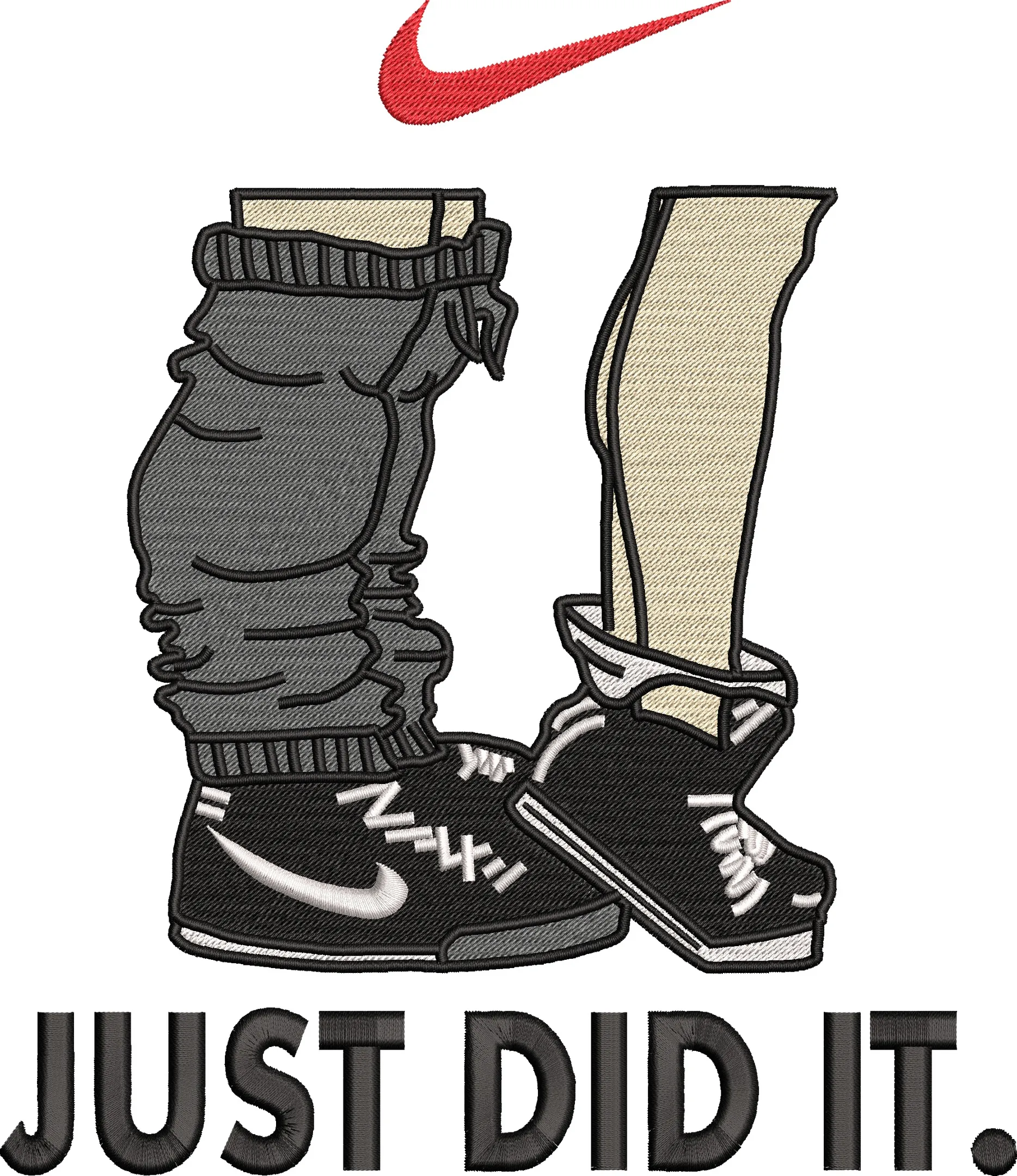  Nike Parody Just Did It with Embracing Legs  embroidery pattern preview