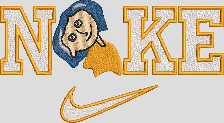  Nike Parody with Cartoon Girl  embroidery pattern preview
