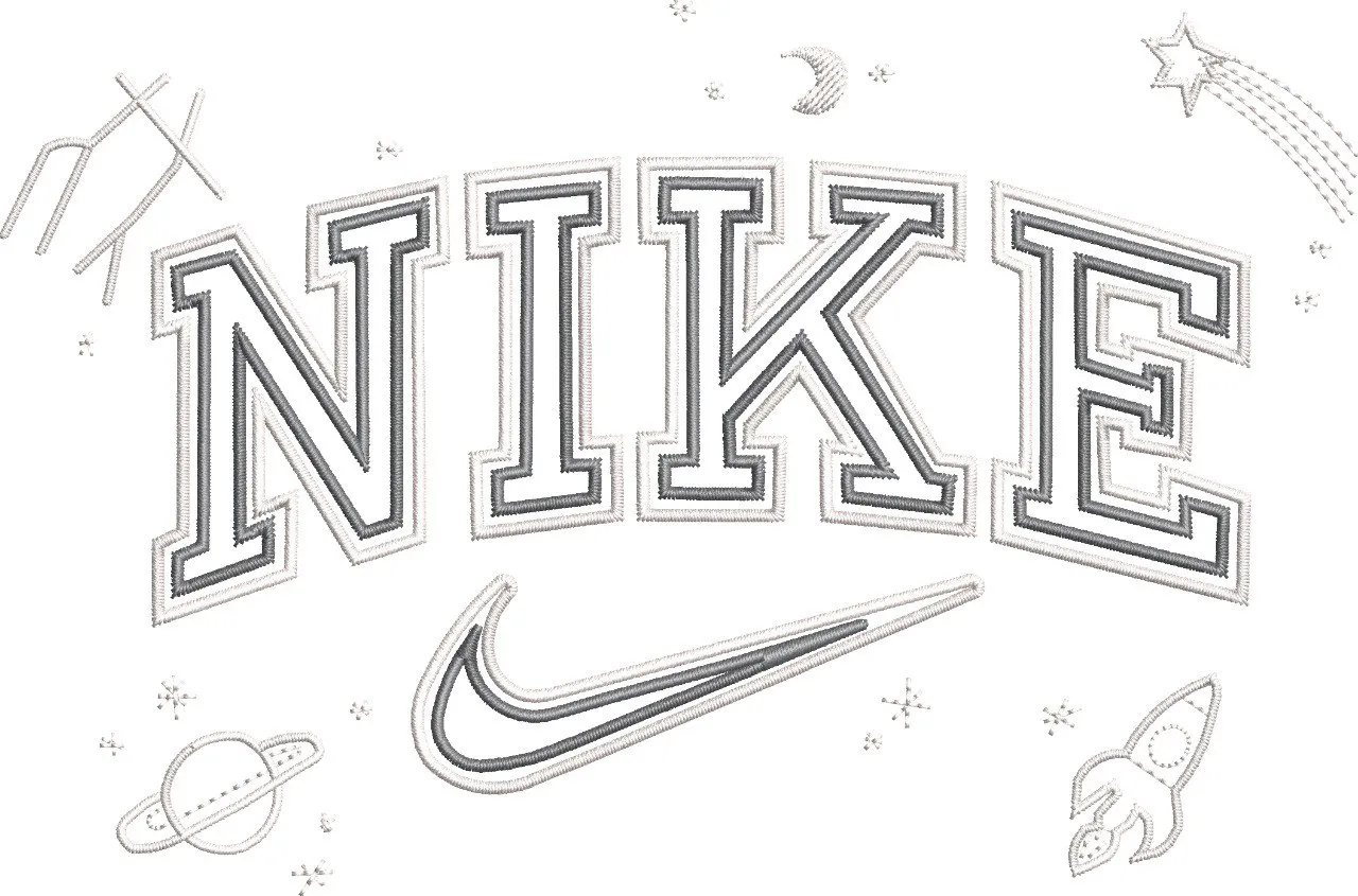  Nike Space Theme Outline Embroidery  embroidery pattern preview