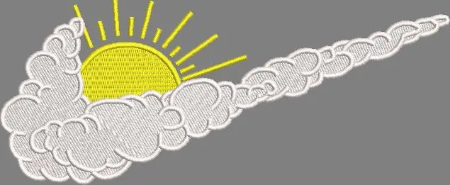  Nike Swoosh Cloud with Rising Sun  embroidery pattern preview