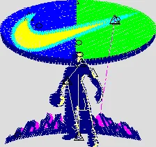  Nike Swoosh with Abstract Figure and Geometric Symbols  embroidery pattern preview