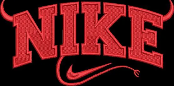  Nike Text with Devil Horns and Tail  embroidery pattern preview