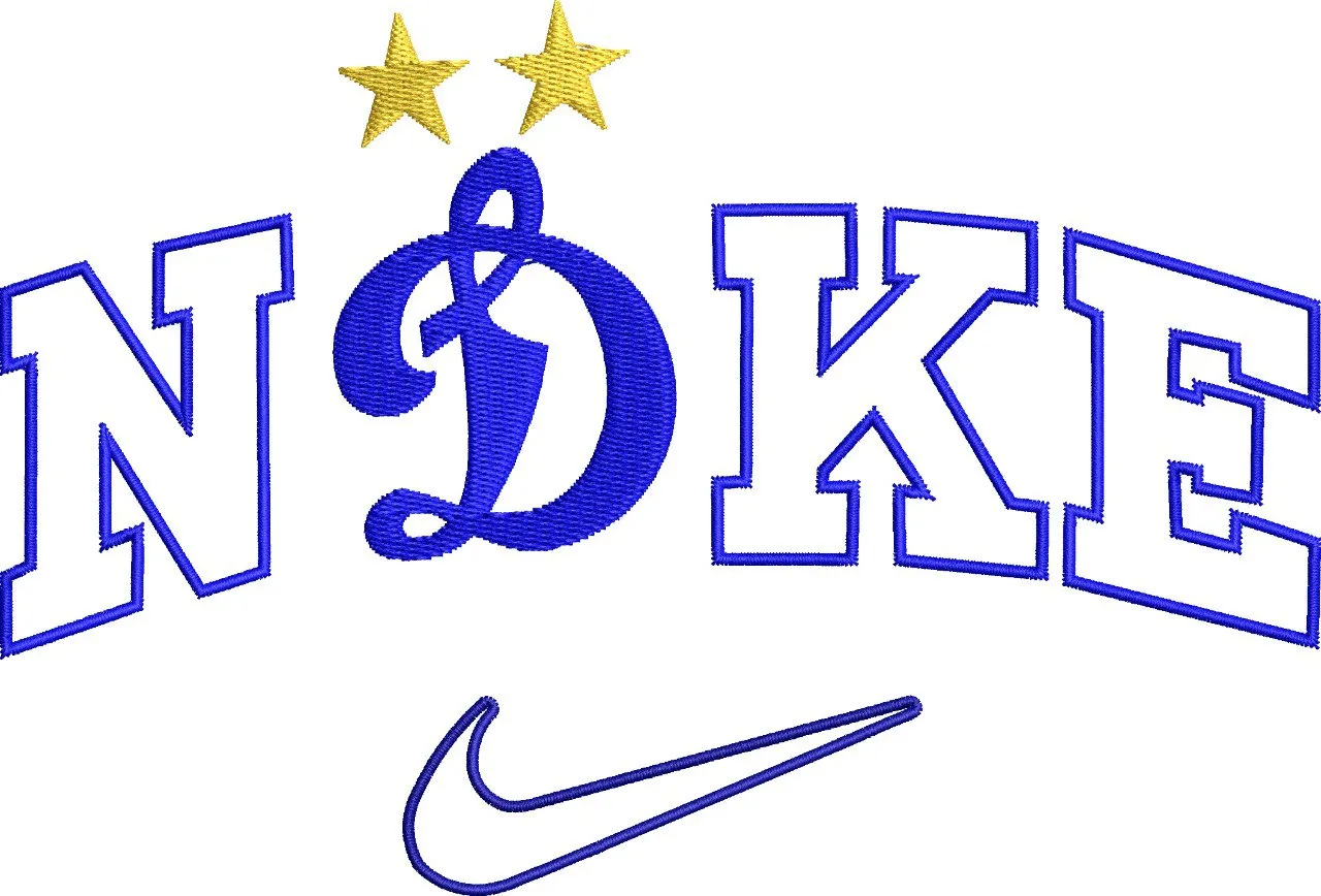  Nike and Dynamo Mashup Logo with Stars  embroidery pattern preview