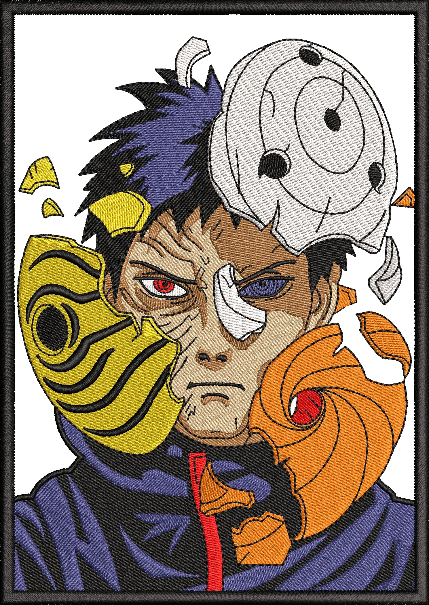  Obito Uchiha Broken Mask Transformation  embroidery pattern preview