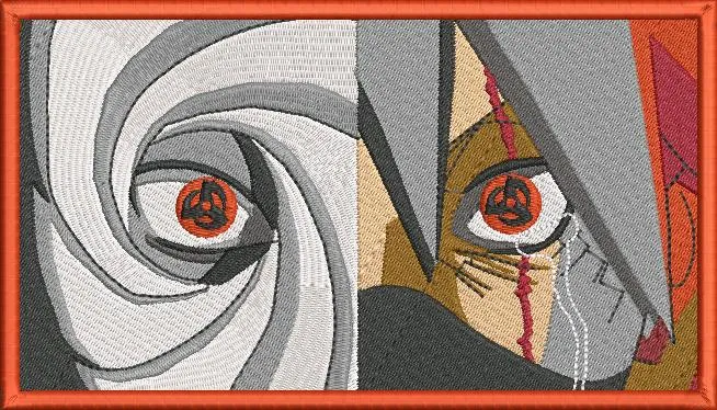  Obito and Kakashi Mangekyou Sharingan Embroidery  embroidery pattern preview