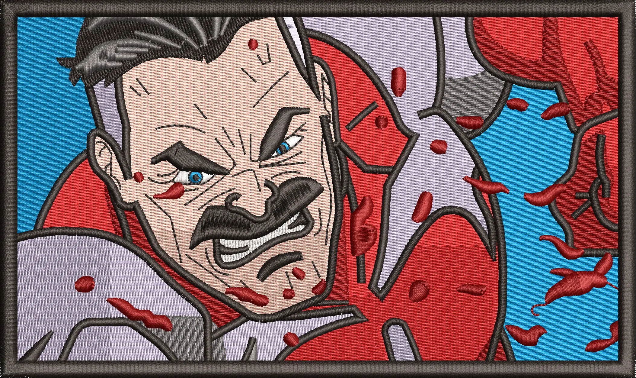  Omni Man Intense Closeup Embroidered Patch  embroidery pattern preview
