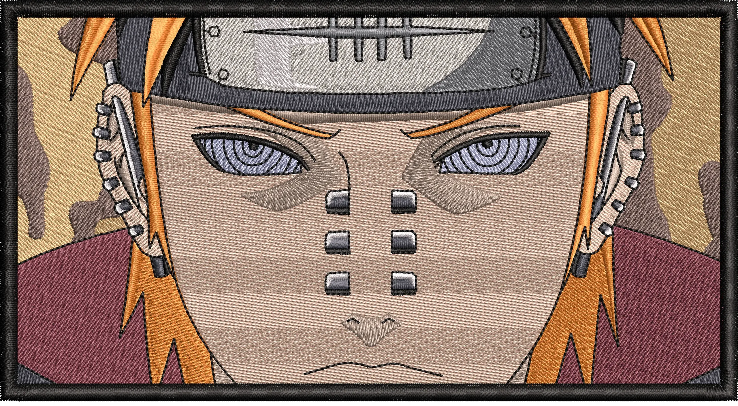  Pain Face Close Up Embroidered Patch Style  embroidery pattern preview