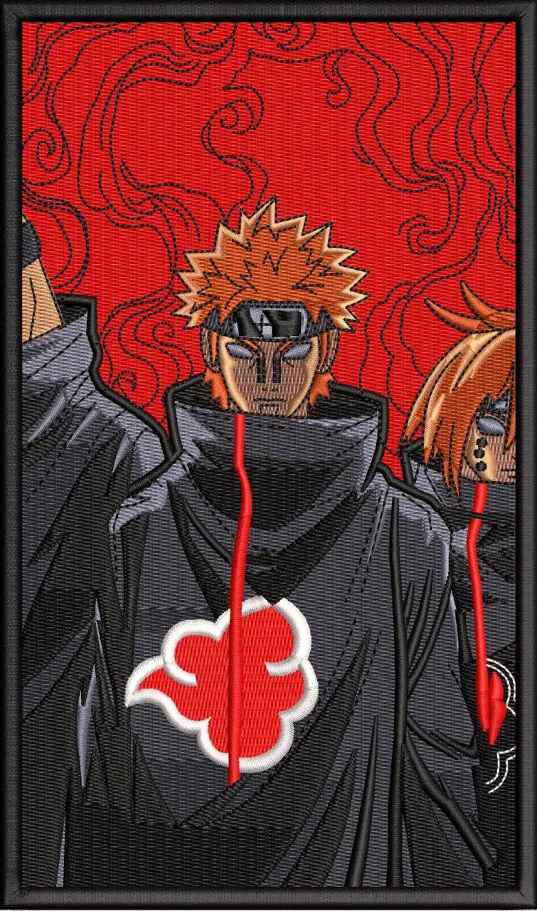  Pain and Akatsuki from Naruto Embroidery Patch  embroidery pattern preview