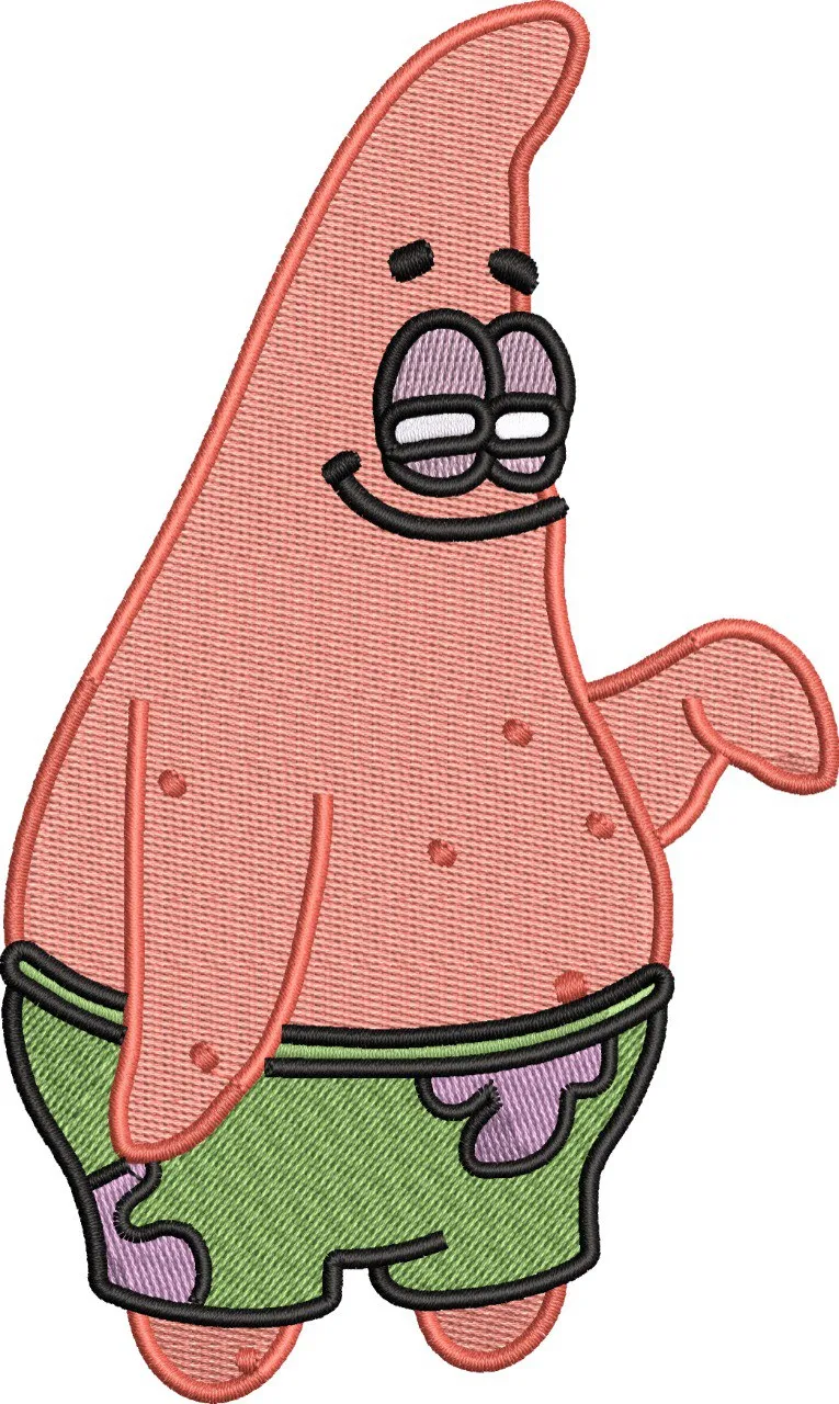  Patrick Star Embroidered Patch  embroidery pattern preview