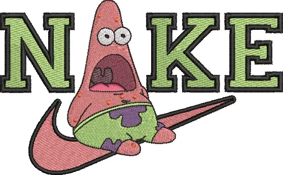  Patrick Star on Nike Parody Logo  embroidery pattern preview
