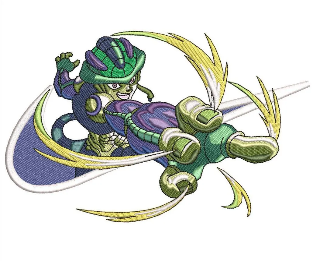  Perfect Cell Chibi Kick Pose Embroidery  embroidery pattern preview