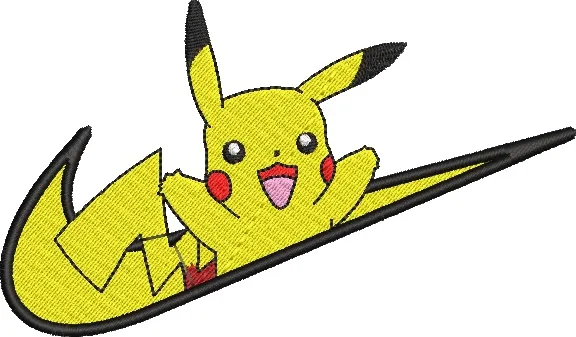  Pikachu in Nike Swoosh  embroidery pattern preview