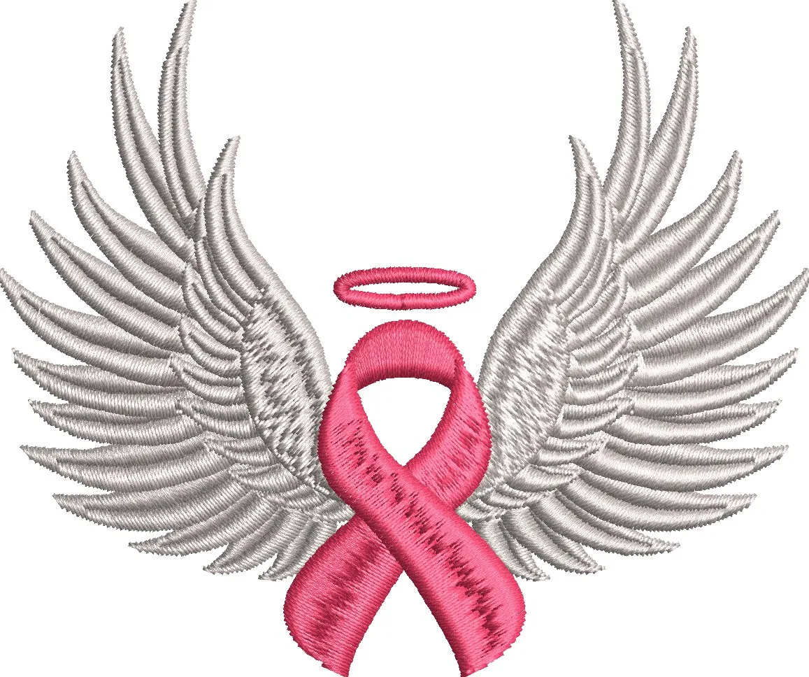  Pink Ribbon Angel Wings Embroidery  embroidery pattern preview