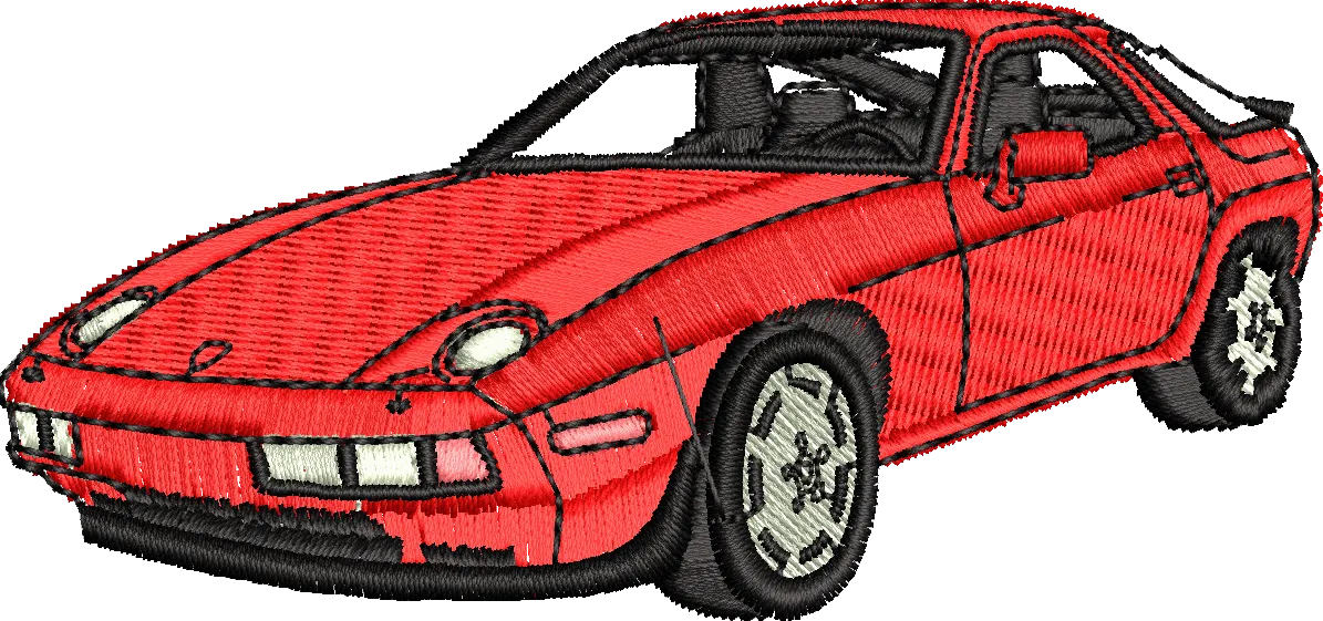  Red Porsche Embroidery Patch  embroidery pattern preview