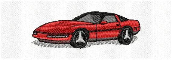  Red Sports Car Side View Embroidery  embroidery pattern preview