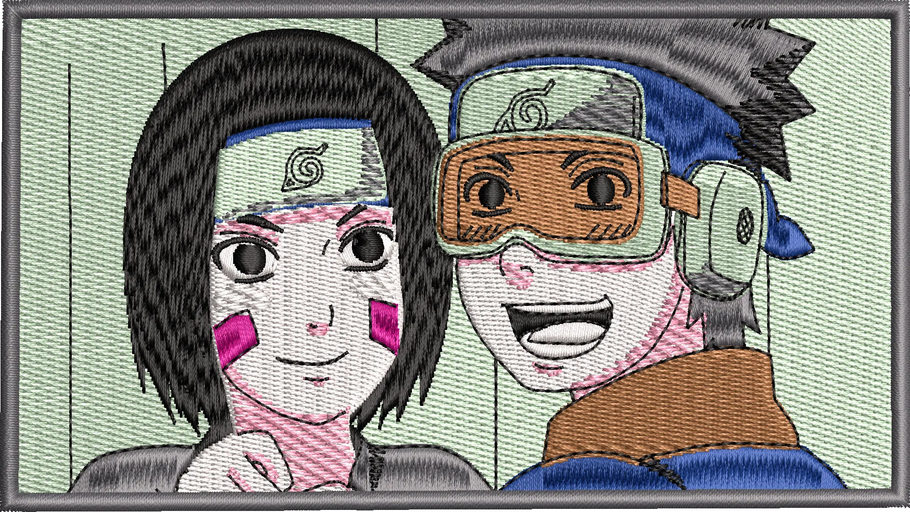  Rin Nohara and Obito Uchiha Embroidered Portrait  embroidery pattern preview