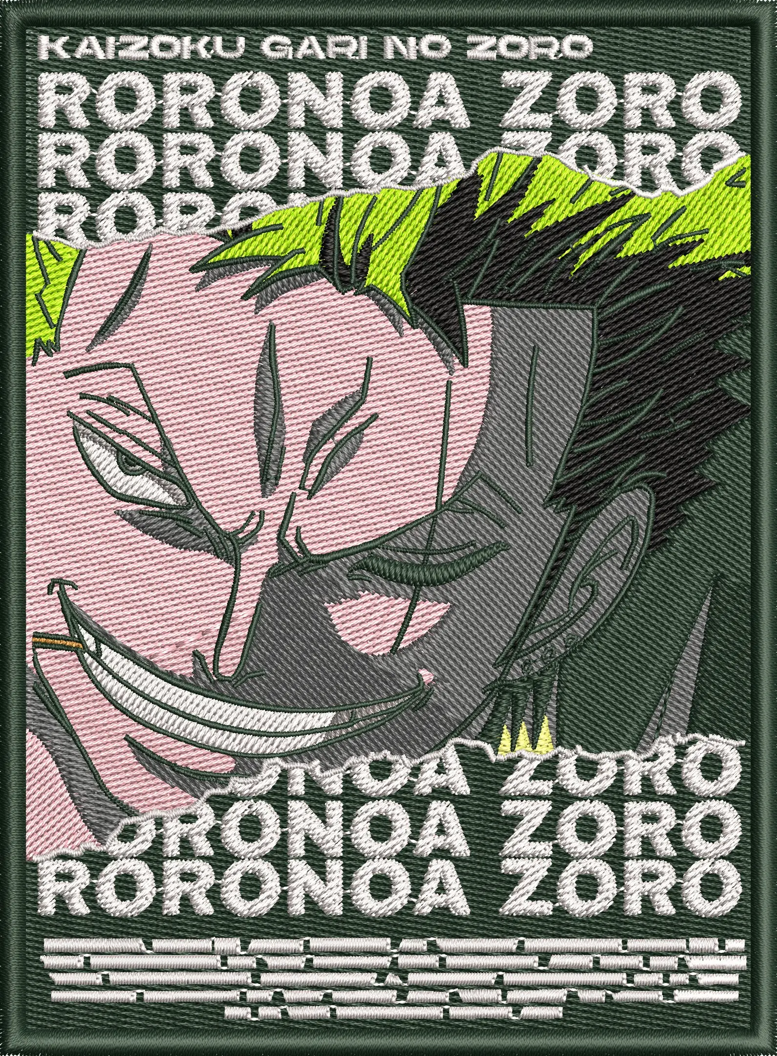  Roronoa Zoro Embroidered Patch Style Portrait  embroidery pattern preview