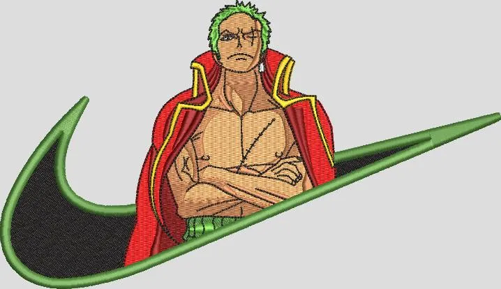  Roronoa Zoro with Nike Logo  embroidery pattern preview