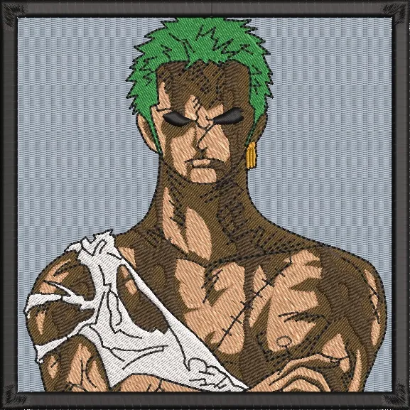  Roronoa Zoro with Torn Shirt Embroidery  embroidery pattern preview
