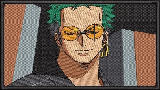  Roronoa Zoro with Yellow Sunglasses Embroidery  embroidery pattern preview