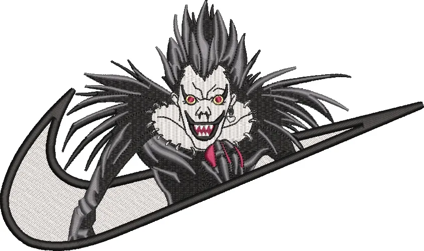  Ryuk from Death Note in Nike Logo  embroidery pattern preview