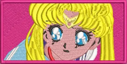  Sailor Moon Embroidered Portrait on Pink  embroidery pattern preview