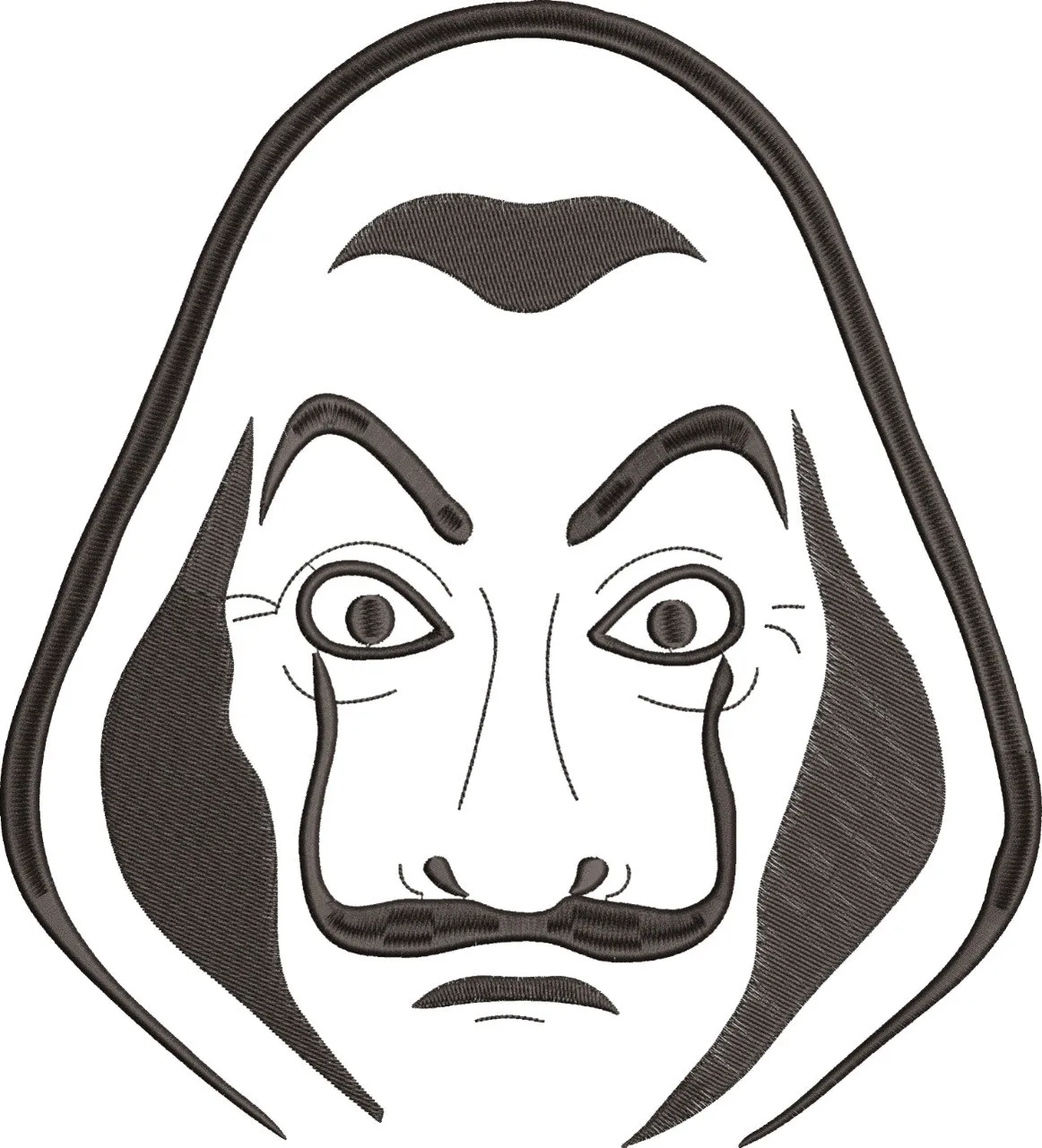  Salvador Dali Mask with Hood Embroidery  embroidery pattern preview