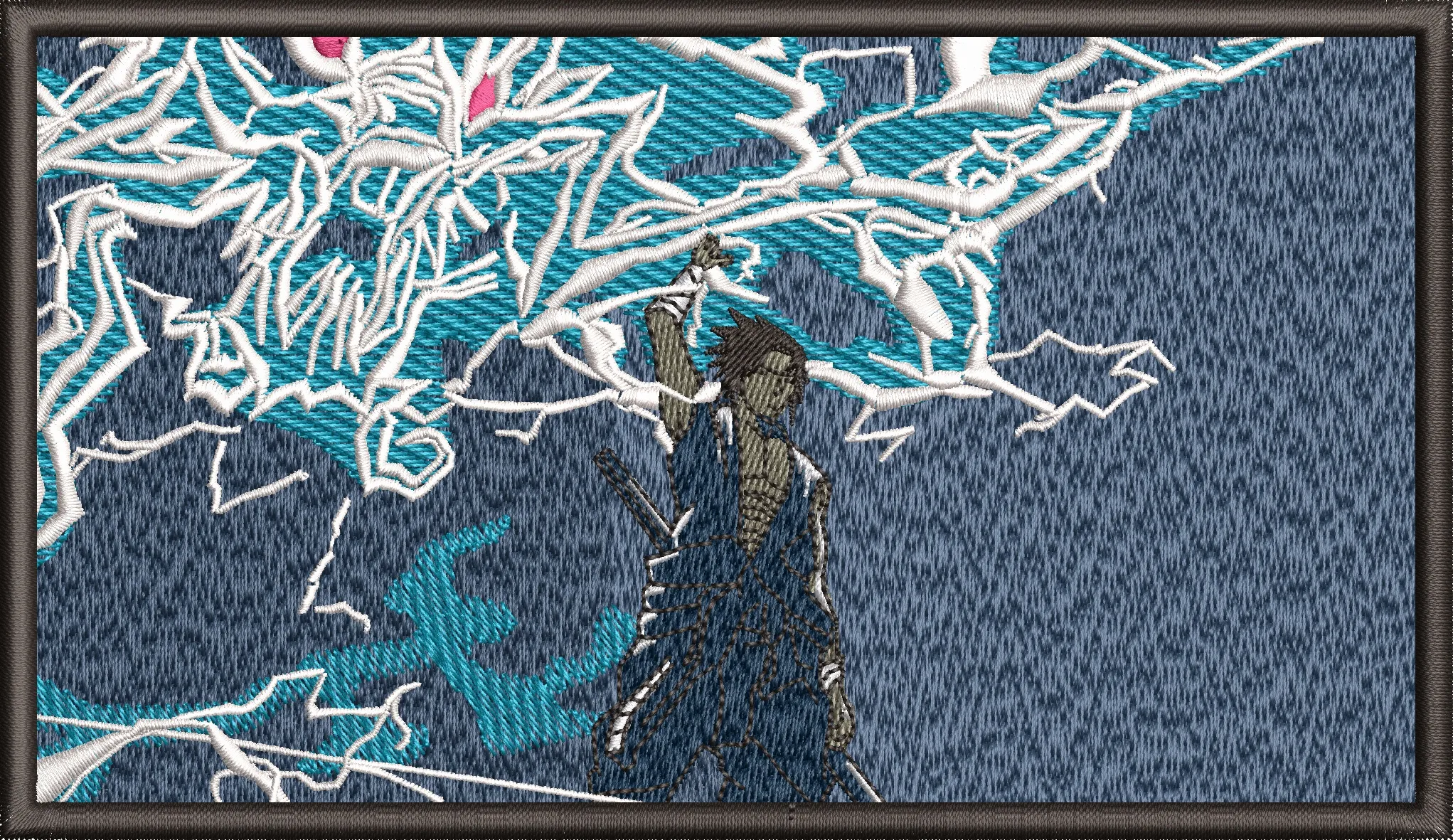  Samurai Facing Lightning Dragon Embroidery  embroidery pattern preview