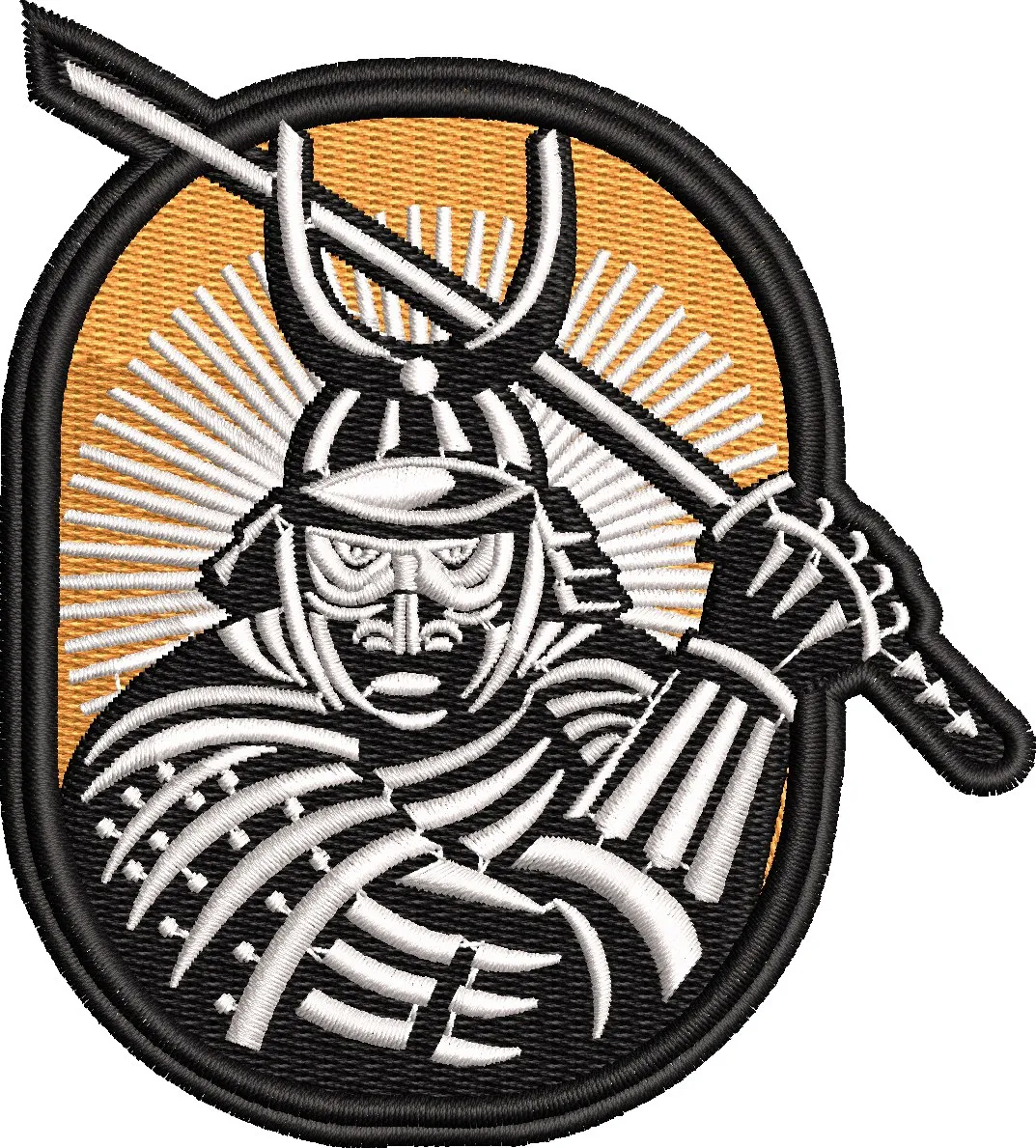  Samurai Warrior Embroidery Patch  embroidery pattern preview