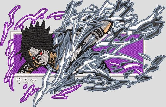  Sasuke Uchiha Chidori Attack Embroidery  embroidery pattern preview